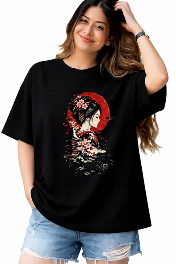 Japanese Geisha Print Unisex T-Shirt
