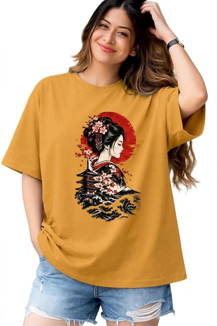 Japanese Geisha Print Unisex T-Shirt